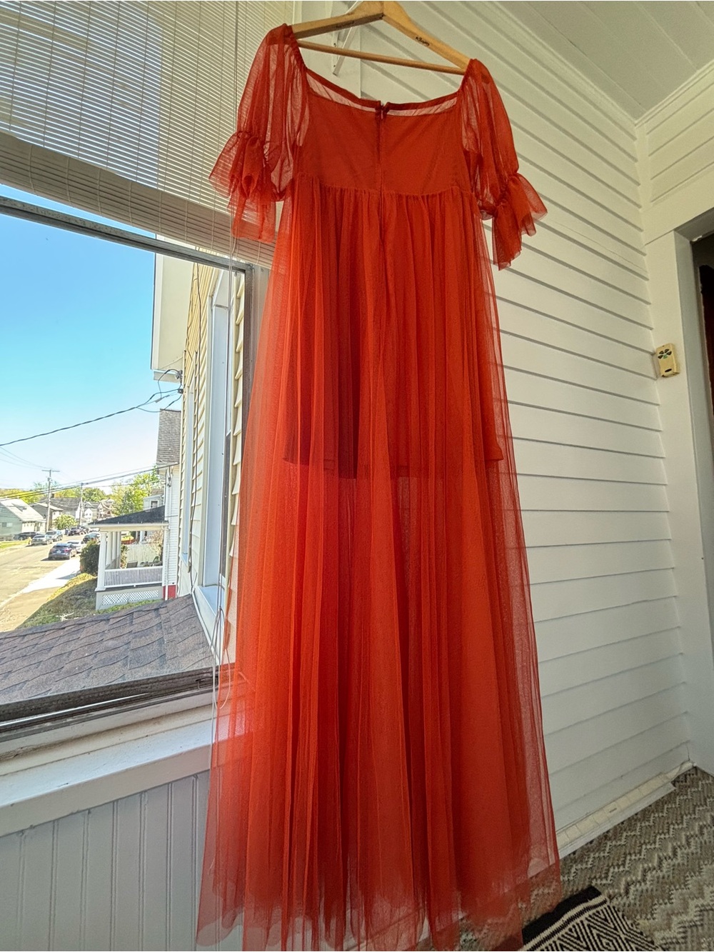 Sheer Burnt Orange Tulle Fairy Dress